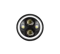 Faros de Motocicleta Faro Delantero LED Universal para Motocicleta Indian Scout de 5 3/4 Pulgadas y 5,75 Pulgadas H4 Phare Farol(1PC Headlight Black1)