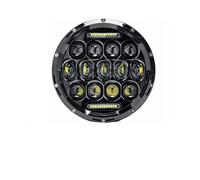 Faros de Motocicleta para Hummer H1 H2 Faro LED De 7 Pulgadas para Motocicleta Luz Alta Y Baja Intermitente DRL Redondo De 7 Pulgadas(Balck 10)