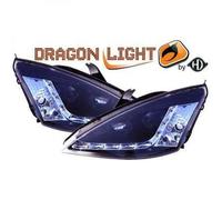 Faros De Proyector LHD LED Dragón DRL Negros Ford Focus MK1 1998-2004