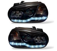 Faros De Proyector LHD Par LED Dragón Claro Negro H1 H1 Para VW Golf IV 97-03