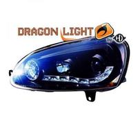 Faros De Proyector LHD Par LED Dragón Claro Negro H1 H1 Para VW Golf V 03-08