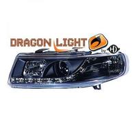 Faros De Proyector LHD Par LED Dragón Claro Negro Para Seat Toledo León 99-04