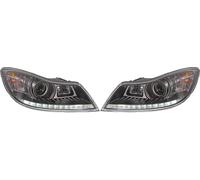 Faros De Proyector LHD Par LED Dragón Claro Negro Para Skoda Octavia 08-13
