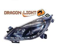Faros De Proyector LHD Par LED Dragón DRL Claro Negro Vauxhall Corsa D 06-11