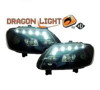 Faros De Proyector LHD Par LED Dragon DRL Luces Claras Negras Para VW Touran