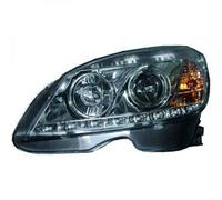 Faros De Proyector LHD Par LED Dragon DRL Luces Cromo Mercedes W204 07-11