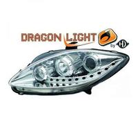Faros De Proyector LHD Par LED Dragon DRL Luces Cromo Seat Toledo Leon