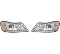Faros De Proyector LHD Par LED Dragon DRL Luces Cromo Skoda Octavia 2008-12