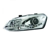 Faros De Proyector LHD Par LED Dragon DRL Luces Cromo VW Polo 6R 2009-14
