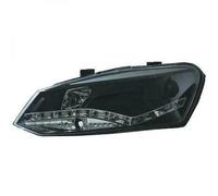 Faros De Proyector LHD Par LED Dragon DRL Luces Negras VW Polo 6R 2009-14