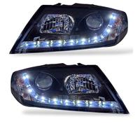 Faros De Proyector LHD Par LED Dragón DRL Negro Para Skoda Octavia 2004-09
