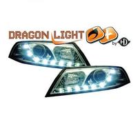 Faros De Proyector LHD Par LED Luces De Dragón Cromado Claro D1S H1 Para Skoda