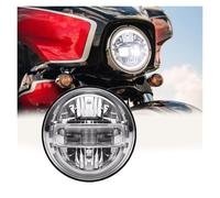 Faros Delantero Faro LED Redondo 7 Pulgadas Para Motocicleta Para Touring Road King, Ultra Classic Electra Luces Antiniebla 4,5 Pulgadas Anillo Montaje Para Moto Focos Delanteros(Chrome KingKong)