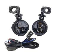 Faros Delanteros 1 Par Faros Antiniebla para Motocicleta 100W Luz LED Auxiliar Conducción Foco Faro Delantero Intermitente Dos Colores Lámpara Antiniebla para Motocicleta Faro Motocicleta