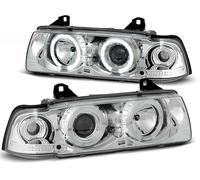 FAROS DELANTEROS ANGEL EYES CROMADOS PARA BMW E36 90-99 COUPÉ CABRIO SERIE 3 ...