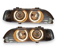 Faros Delanteros BMW E39 95-00 RHD LHD Pareja Angel Eyes Xenon Clear Black