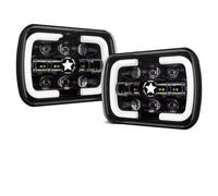 Faros Delanteros Compatible Con Jeep Para Wrangler YJ 1987-1995 Para Cherokee Para XJ 1984-2001 Faro Cuadrado Haz Para Alto Bajo Halo Accesorios Componente