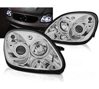 Faros delanteros compatibles con Mercedes-Benz R170 Slk 1996 1997 1998 1999 2000 2001 2002 2003 2004 GV-1362 faros delanteros Set de faros delanteros de Angel Eyes cromo