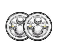 Faros delanteros Conjunto De Faros LED DRL Para Land Para Rover 90/110 Y Para Defender 90, 200, 300, TD5 (1983-2014) Faro principal(40w Halo Lamp Silver)