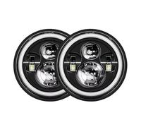 Faros delanteros Conjunto De Faros LED DRL Para Land Para Rover 90/110 Y Para Defender 90, 200, 300, TD5 (1983-2014) Faro principal(40w Halo light Black)