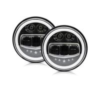 Faros Delanteros Conjunto Faro Delantero para Motocicleta Y Coche LED 200W Y 7 Pulgadas para Jeep TJ JK Faro para Wrangler Angel Eye Faros(2 Pieces)