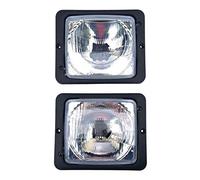 Faros delanteros de carretera H4 172 x 142 WESEM para tractor Zetor Atlas Fendt IHC, Luz alta y luz de cruce, Negro, H4 12 V/24 V CC