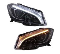Faros delanteros de coche Compatible con Mercedes-Benz W117 CLA 180 200 220 250 260 2014-2019 Conjunto de faros delanteros con señal de giro DRL mejorados(Halogen)