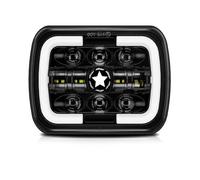 Faros Delanteros Faro LED Cuadrado 7 X 6 Pulgadas Y 5 X 7 Pulgadas Con Haz Altobajo Para GMC Para Safari 1998-2002 2004 2005 Para Camión Todoterreno Motocicleta Faro Principale Fari(1pc Black)