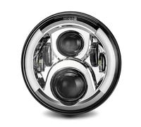 Faros Delanteros Faro LED Redondo 7 Pulgadas para Motocicleta con Soporte De Montaje De 7 Pulgadas para Carretera para King para Street para Glide para Touring Accesorio Faro Motocicleta(Chrome Light