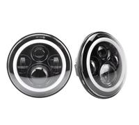 Faros delanteros Faros LED De 7" Con Halo Completo Tipo Angel Eyes Para Nissan Patrol Y60 Y Safari Faro principal(Pair black SET)