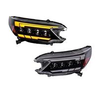 Faros delanteros for coche compatible con Honda CRV CR-V 2012-2014, proyector mejorado, 4 lentes, lámpara de señal dinámica LED, conjunto de lámpara frontal, 2 uds.