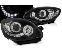 Faros delanteros LED compatibles con Renault Twingo 2007 2008 2009 2010 2011 negro RS-3095 luces delanteras de coche, faros delanteros del conductor y del pasajero
