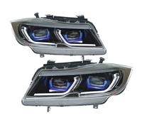 Faros Delanteros LED para E90 Serie 3 318i 320i 325i 2005 2006 2007 2008 2009 2010 2011 2012, Conjunto Completo De Luces Delanteras LED. Coche Faro Principal Montaje(For Halogen,2005-2008 Year)