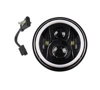 Faros Delanteros Moto Faro Delantero LED Universal Motocicleta 7 Pulgadas DRL H4 Para Road King Para Wrangler JK Soporte Faros 7.5 Pulgadas Estilo Retro Faro LED Motocicleta(50w black with DRL)