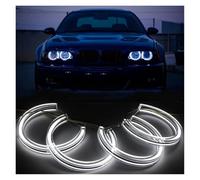 Faros Delanteros Ojos De Ángel De Cristal LED para E46 para M3 E38 E39 E36 Ajuste Faros Xenón Estilo DTM Anillos Halo Luz Diurna DRL Modernización 131 Mm X 4 Faro Delantero Coche(Only White,146mm x4)