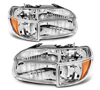 Faros delanteros para Asamblea OE Style Reemplazo directo Fit para 95 - 01 Ford Explorer/Mountaineer cromado vivienda + luces de esquina, 1 Año de Garantía.