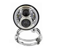 Faros Delanteros para Carretera para King para Steet para Glide para Touring Accesorios Motocicleta Faro LED Redondo 7 Pulgadas con Soporte Montaje 7" Soporte Anillo Faro Motocicleta(Chrome Set)