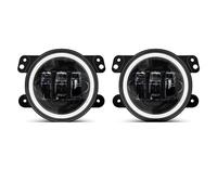 Faros Delanteros para Jeep para Wrangler JK TJ LJ Luces Antiniebla LED con Anillo Halo Blanco DRL Lámpara Señal Giro Ámbar 60W 4 Pulgadas Faros