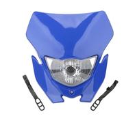 Faros Delanteros para Moto Bombilla Tipo H4, Faro Universal para Motocicleta, Faro Supermotor para Motocross Moto Faro Delantero(Azul)