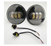 Faros Delanteros para Road para King para FLHR 1994-2013 para Electra para Street para Glide para FLHX 2014-2021 Soporte Luz Antiniebla LED Señal Giro Motocicleta Faro Motocicleta(4.5 Inch Black)