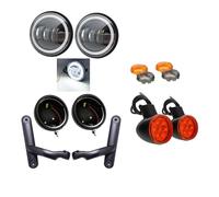 Faros Delanteros para Road para King para FLHR 1994-2013 para Electra para Street para Glide para FLHX 2014-2021 Soporte Luz Antiniebla LED Señal Giro Motocicleta Faro Motocicleta(DRL Set A)