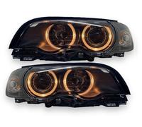 Faros Delanteros Proyector RHD LHD, Angel Eyes, Claro Negro BMW E46 Coupe 99-03