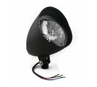Faros Delanteros Universales Motocicleta 5,75 "con Lente Transparente | Foco Delantero LámPARA Luz Cabeza Vintage Tipo Bala 3/4 Pulgada Con Visera Aluminio(Matte Black)