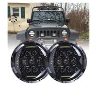 Faros Faro 1 Pieza De Faros Redondos LED De 7 Pulgadas DRL Hi Lo Beam Faro 4X4 Todoterreno Para Jeep Para Wrangler JK LJ TJ 1976-2017 Accesorios De Coche Negro