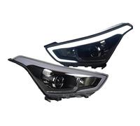 Faros Full Juego Para Creta IX25 2014-2018 Coche LED DRL Lente De Xenón Hella Hid H7 Accesorios De Coche Faro Conjunto Faros Automóvil(No include low beam)