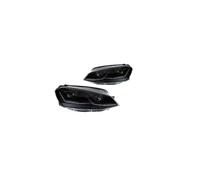 Faros LED compatibles con VW Golf 7 MK7, diseño R LINE, faros delanteros de señal dinámica DRL, faros delanteros con haz bi-xenón, accesorios.(Black All,Left Hand Drive)