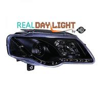 Faros LHD Proyector LED DRL Par Claro Negro Para VW Passat Sedán 05-10