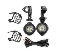 Faros Motocicleta Faro LED Auxiliar + Kit Montaje para R1200GS para ADV F800GS F700GS F650GS S1000XR Negro con Arnés Cableado Relé LED Antiniebla
