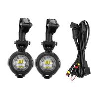 Faros Motocicleta Faro LED Auxiliar + Kit Montaje para R1200GS para ADV F800GS F700GS F650GS S1000XR Negro con Arnés Cableado Relé LED Antiniebla