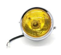 Faros Motocicleta Para CG125 Para Cafe Para Racer Motocicleta Retro 12v Cerca Y Lejos Cristal Carcasa Metal Faro Halógeno Faros Cabeza Iluminación Moto Conjunto Faros Delanteros(Wh shell-ye light)